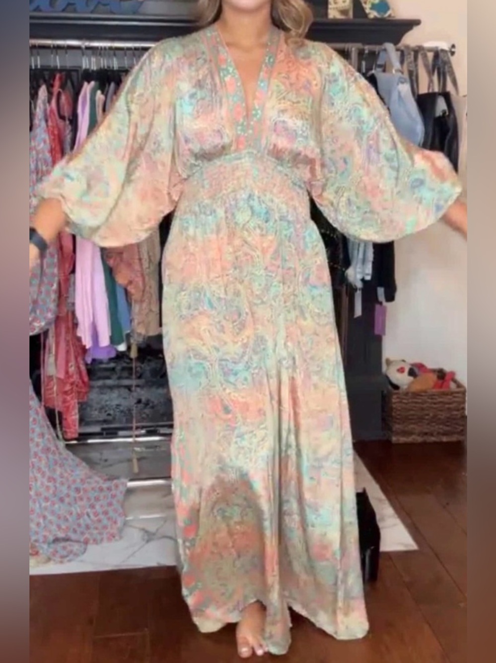 Real Silk Kimono Dress Kaftan